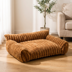 Fluffy Cloud Pet Sofa Bed on an oak floor in a living room