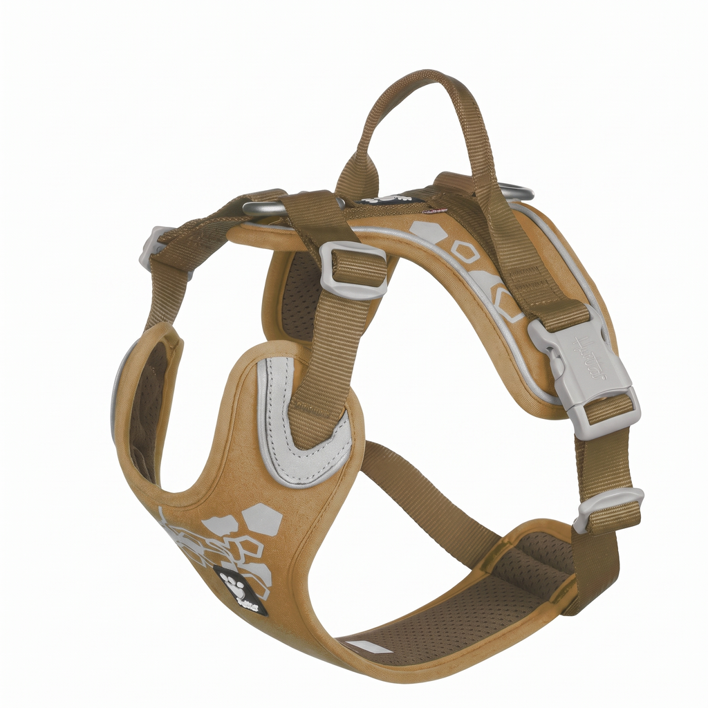 Hurtta Weekend Warrior dog harness in Desert, three quarter view