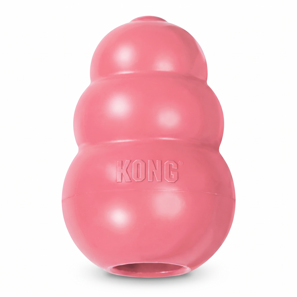 KONG Puppy dog toy in pink, Small, front view